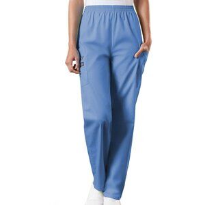 Cherokee‎ Scrubs Petite SP Workwear Traditional Classic Pull On Cargo Pant Blue